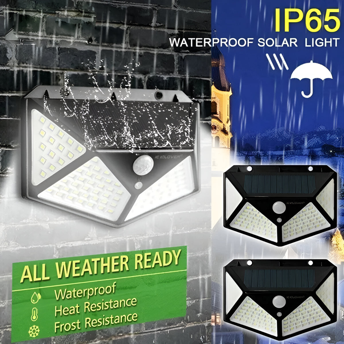 Lampara Solar Exterior 100 Led Con Sensor De Movimiento