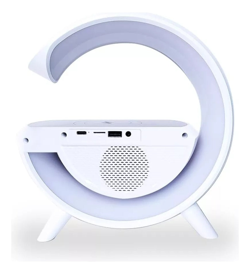 Lámpara Inteligente De Mesa Luces Bluetooth Cargador Reloj