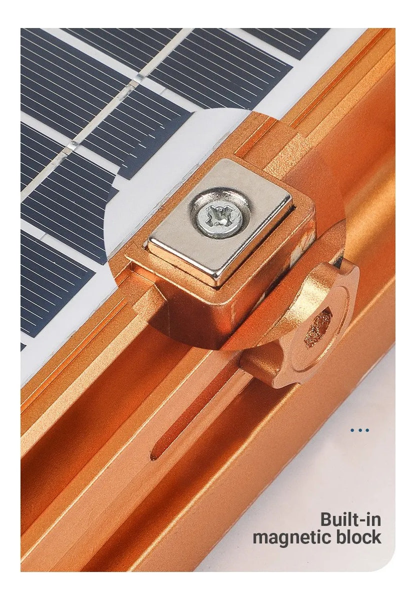 Foco Recargable 1200 Watts Solar Portátil 5 Modos De Luz Usb Naranja
