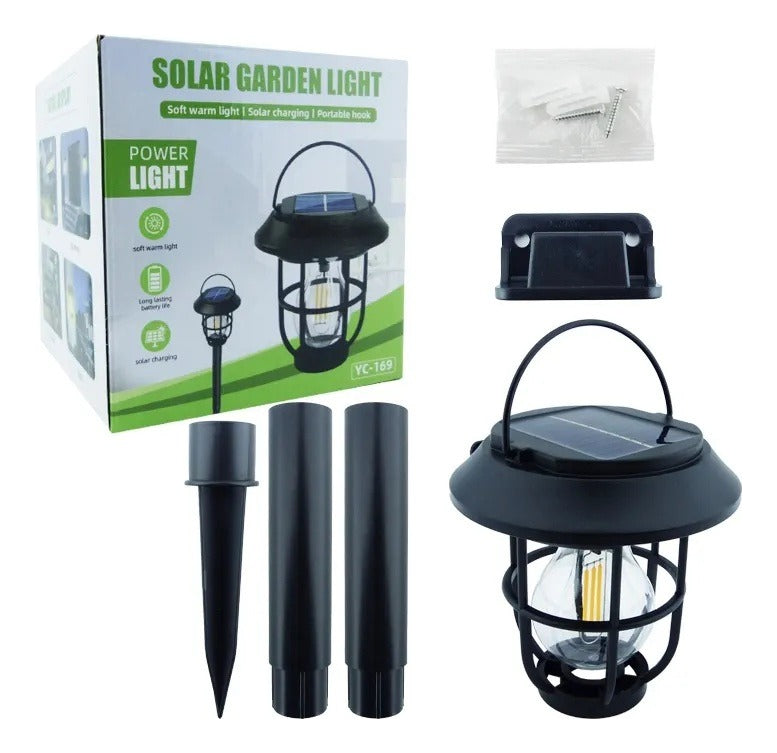 Foco Farol Led Solares Jardin O Para Pared Con Sensor Calida