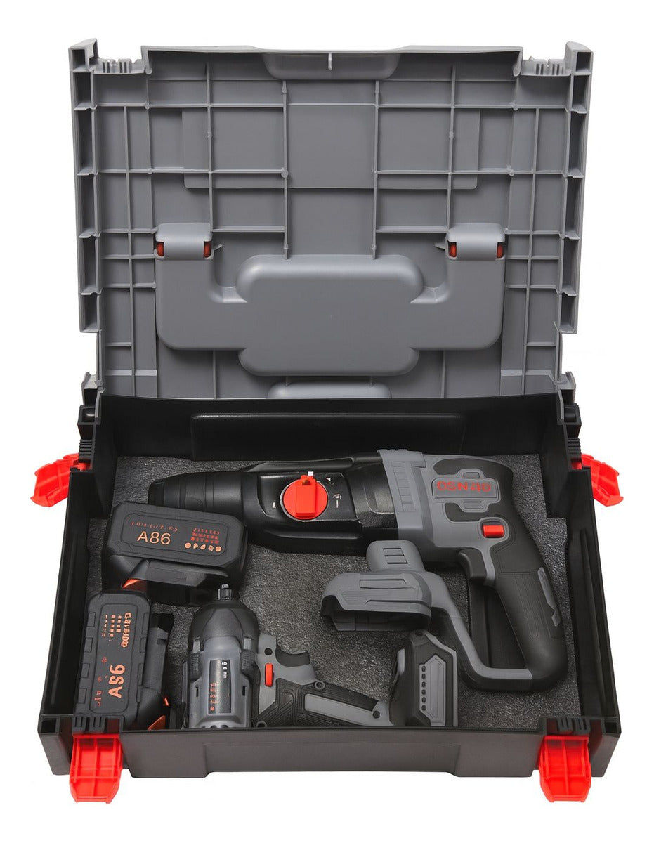 Kit 4pcs Llave De Impacto Taladro Rotomartillo Esmeril Osmao Gris Oscuro 50hz