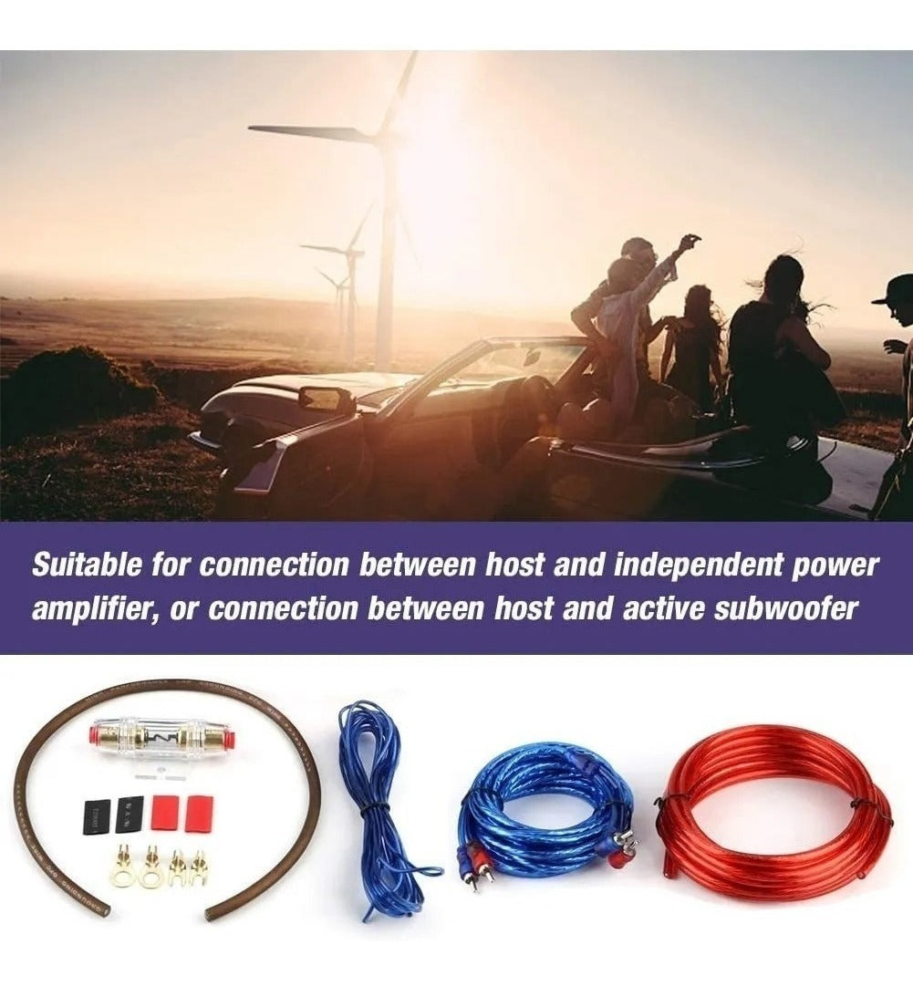 Kit Cables Para Amplificador Subwoofer 1500w Auto