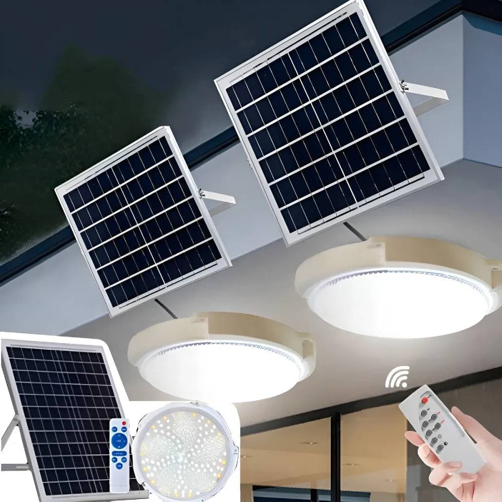 Lampara Plafon Redonda De Techo Solar 150w Blanco Frio