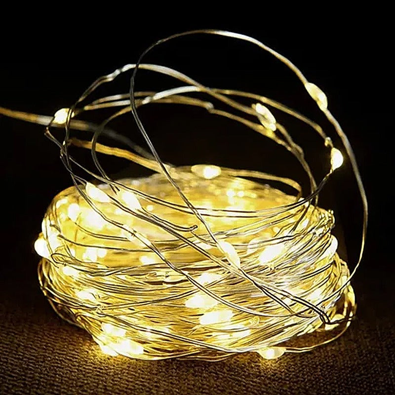 Luces Guirnalda Solar 200 Led Calidas 20 Metro