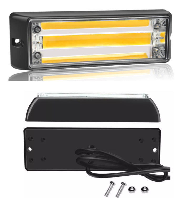 Luz Led Cob Estroboscópica Amarillo Coche Camion 12v-24v