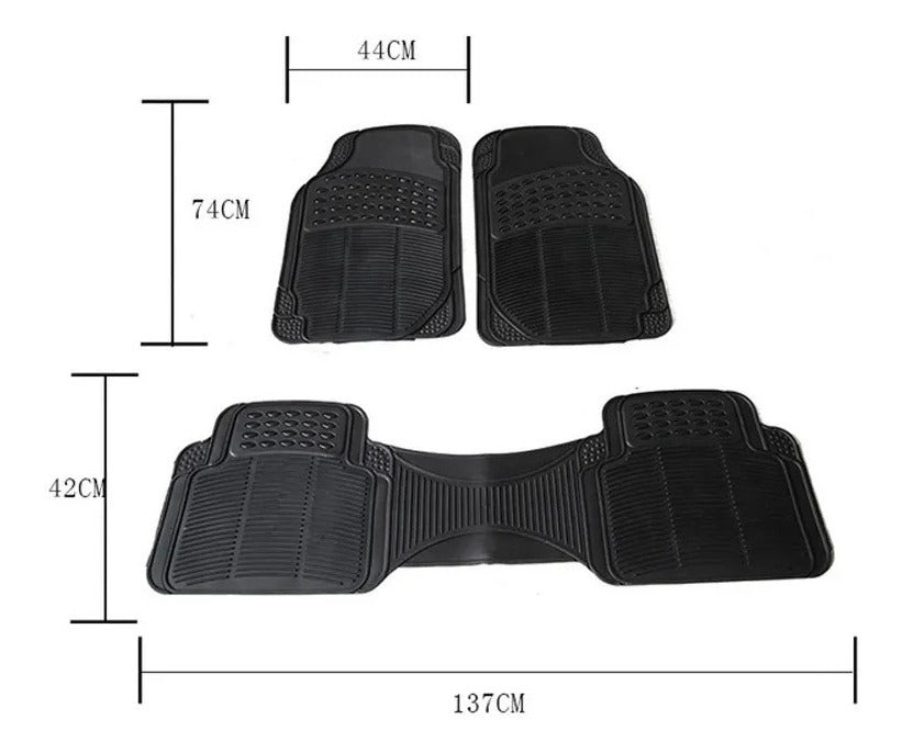 Alfombra Piso De Goma Auto Universal 3 Piezas Camello