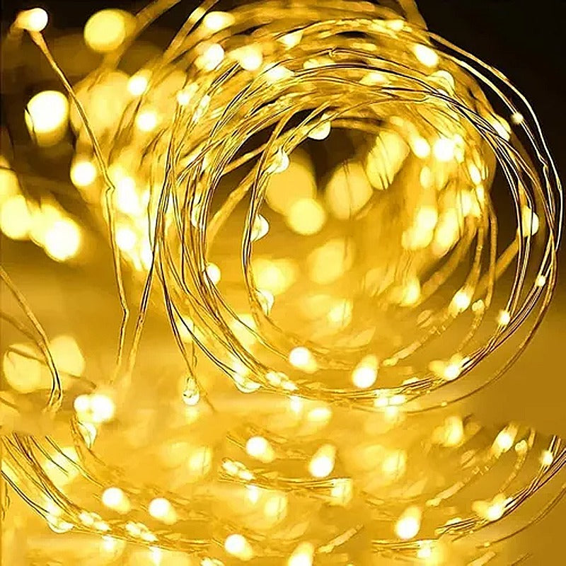 Luces Guirnalda Solar 200 Led Calidas 20 Metro