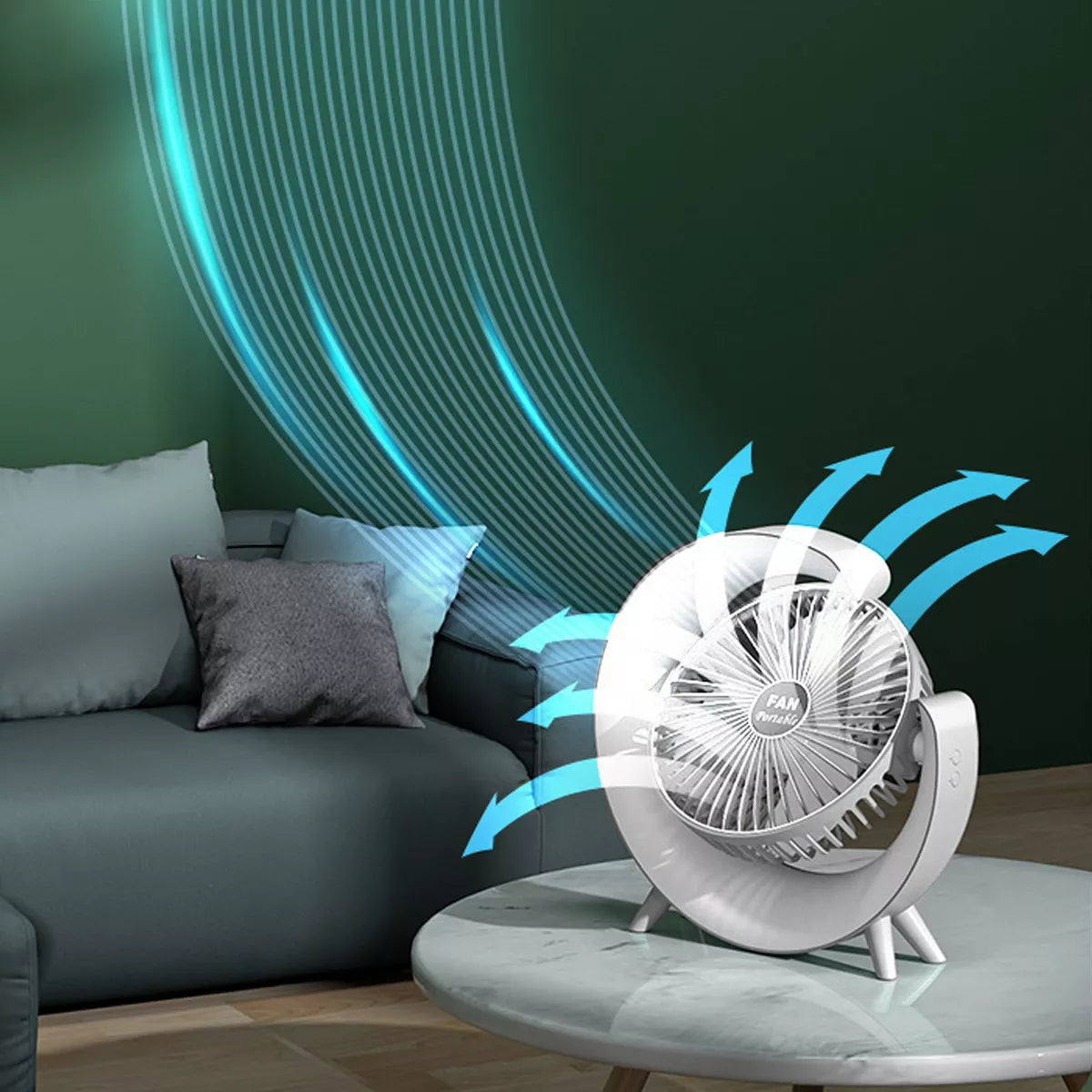 Ventilador Mini Escritorio Usb Portatil Ventilador Mesa Blanco