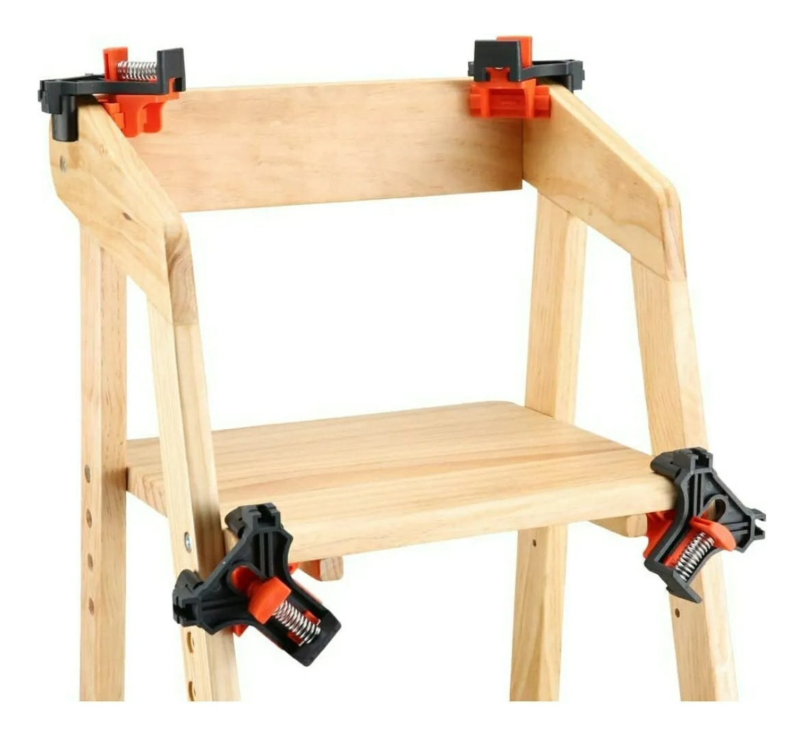 4 Abrazaderas Pinza Ángulo Recto Esquinera Unir Madera