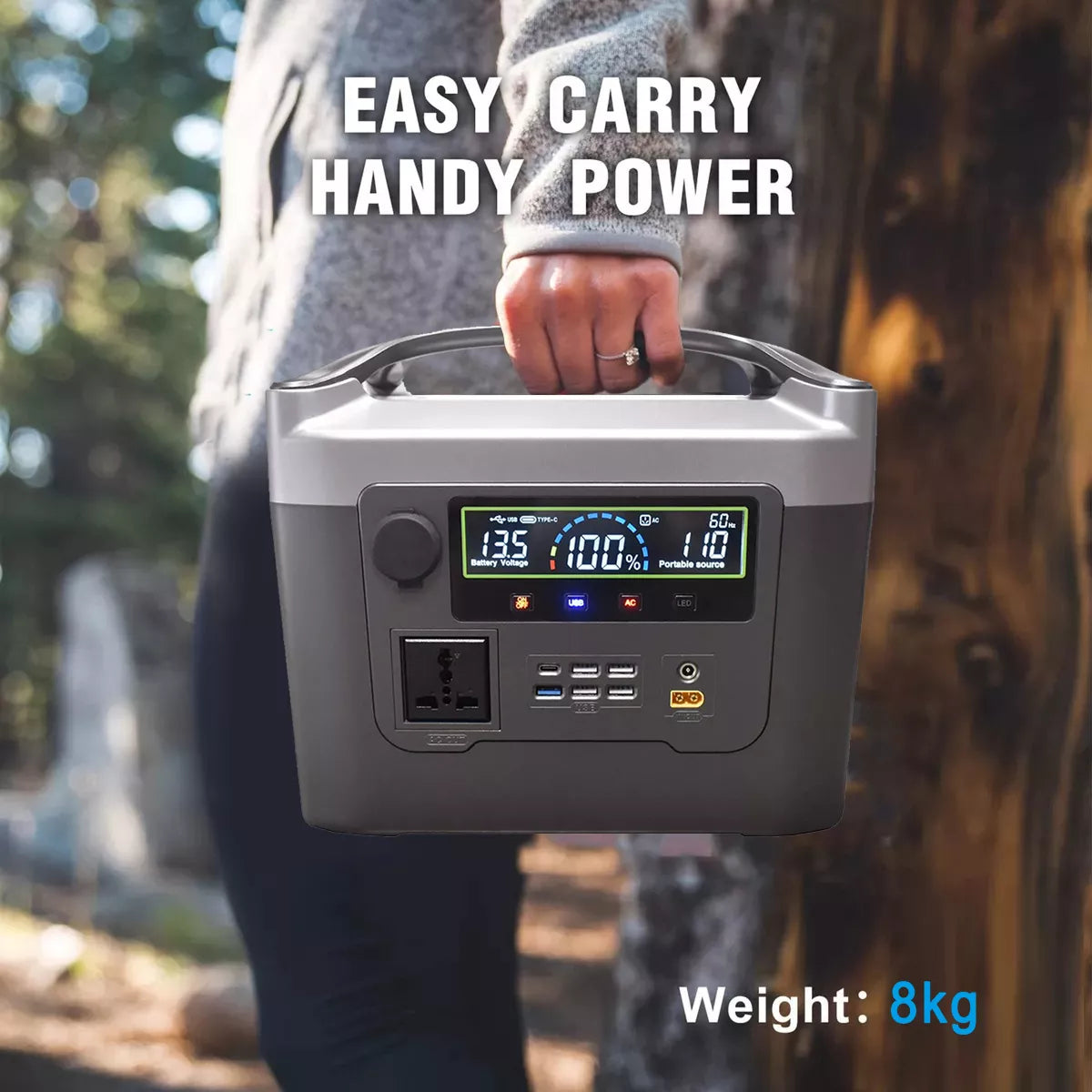 Generador De Energía Portátil Eléctrico Solar 1000w Brand