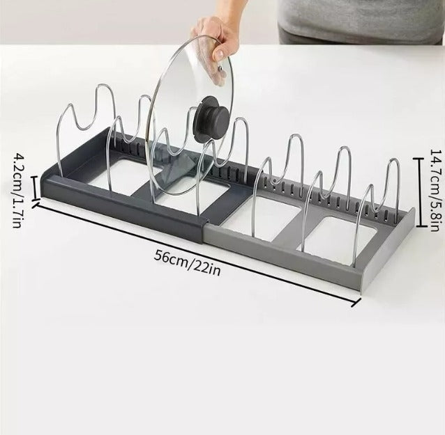 Organizador Tapas De Ollas Sartén Secado Expandible Multiuso