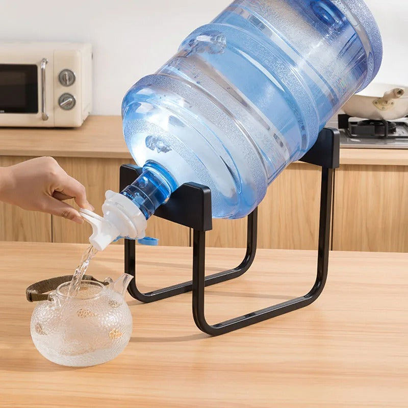 Dispensador De Agua Portátil Con Estante Para Galón Negro