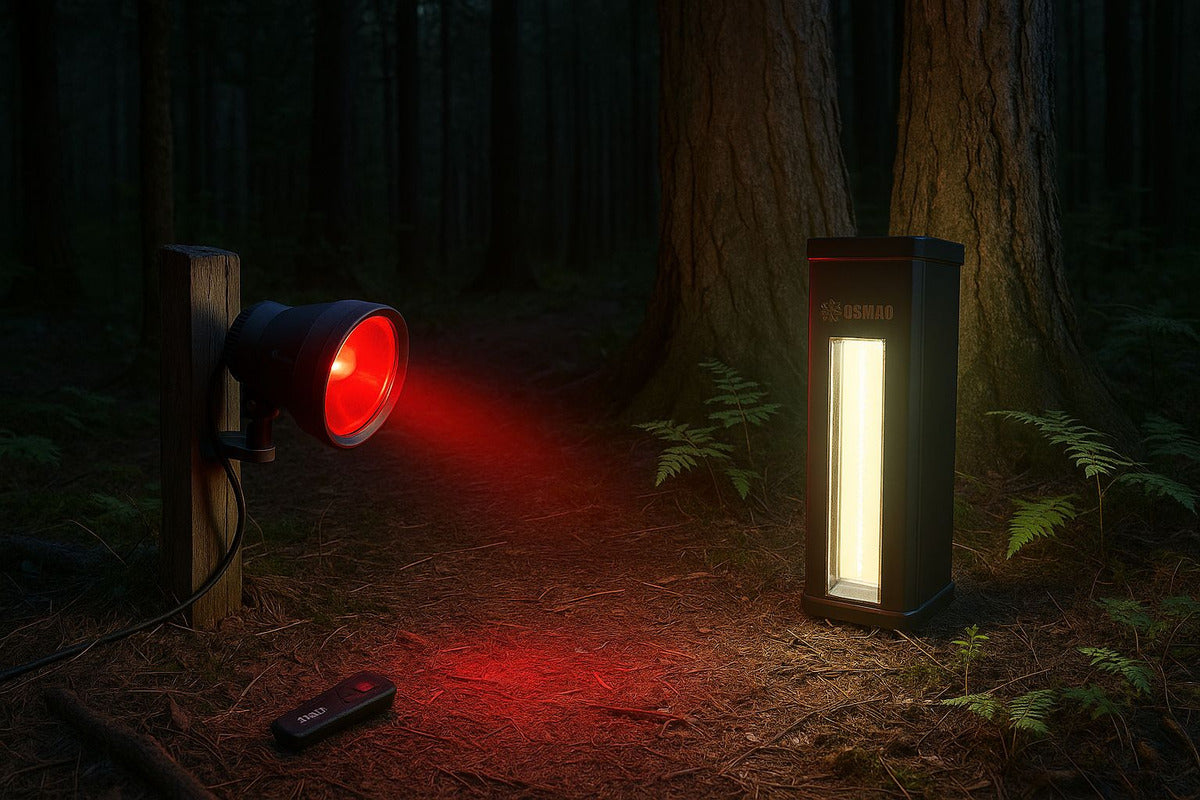 Foco Led Caza 1800w Largo Alcance Linterna Minera Rojo Negro