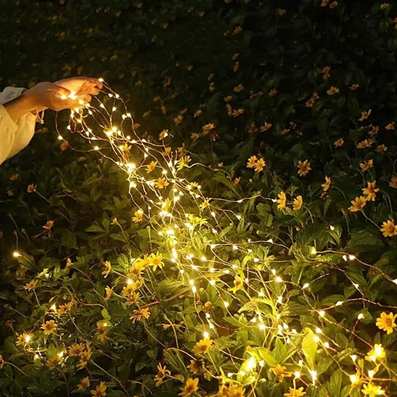 Luces Guirnalda Solar 200 Led Calidas 20 Metro
