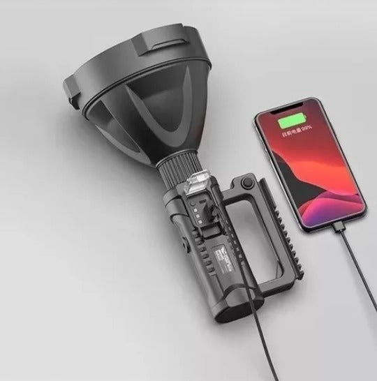 Foco Linterna Led Largo Alcance 600 Metros + Usb + Trípode