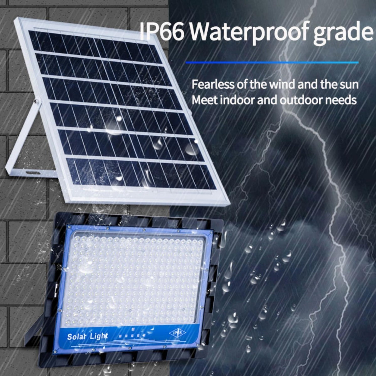 Foco Solar 100w + Panel Solar Y Control Remoto