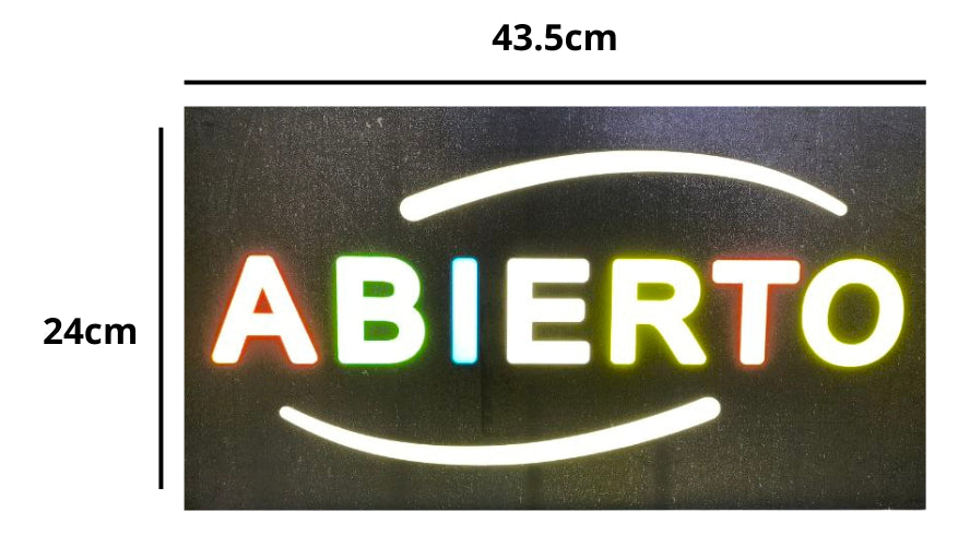 Letrero Led Luminoso Abierto Multicolor
