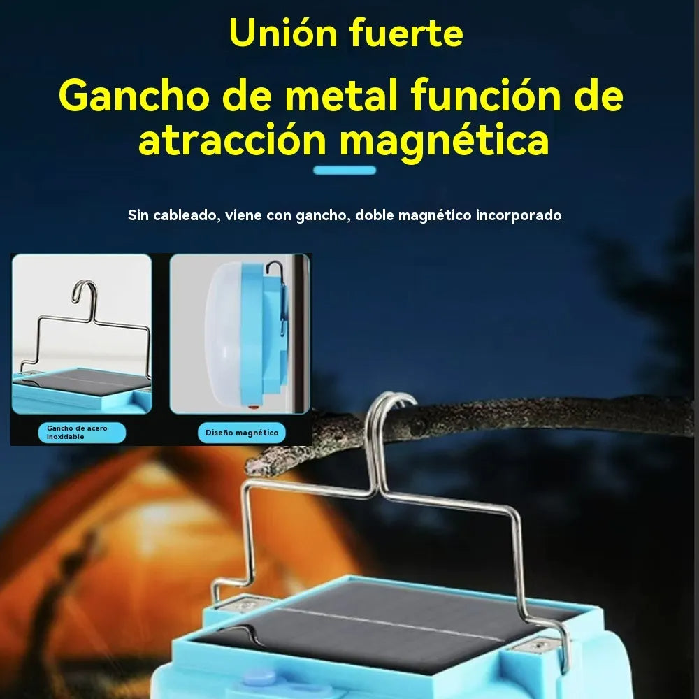 Luz Led Emergenc Portatil Solar Para Acampar Al Aire Libre