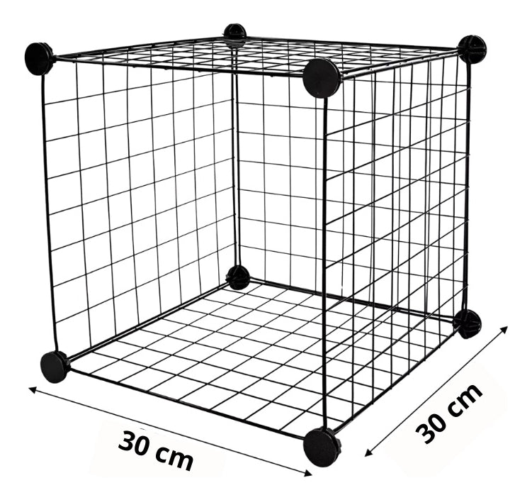 Armario Organizador Metálico Negro 4 Cubos