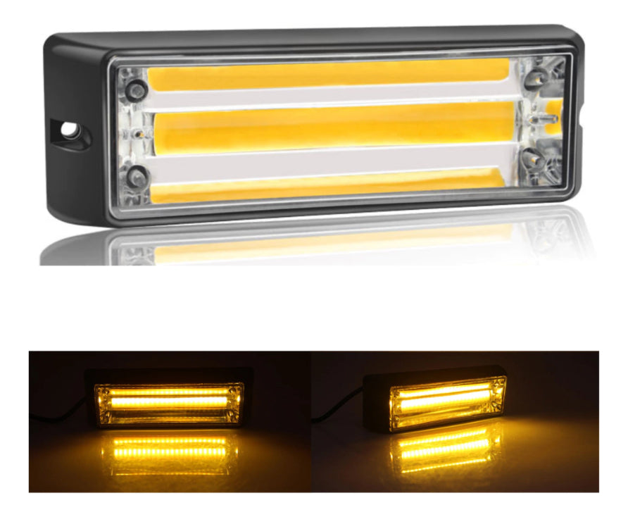 Luz Led Cob Estroboscópica Amarillo Coche Camion 12v-24v