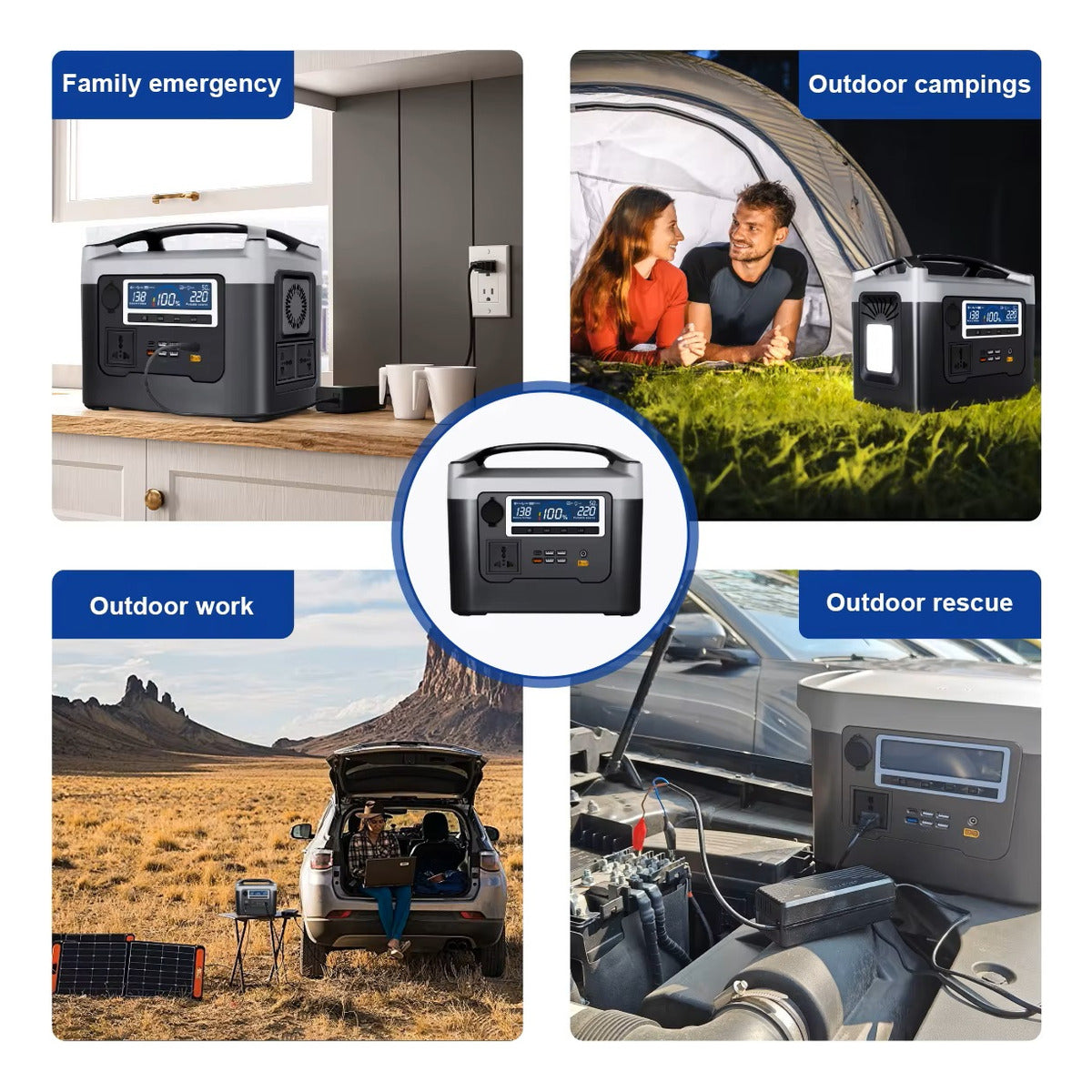Generador De Energía Portátil Eléctrico Solar 1000w Brand