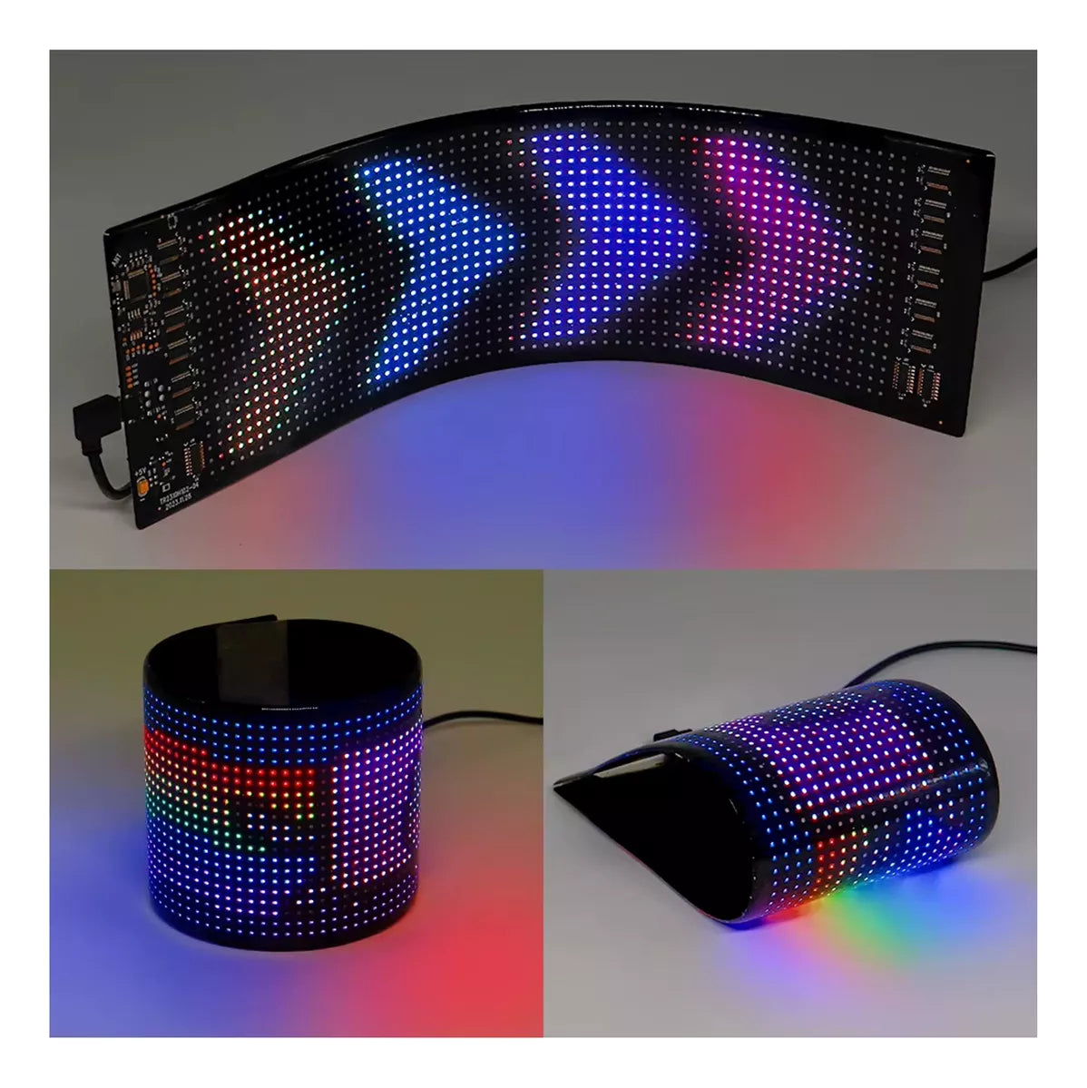 Letrero Led Flexible Programable Usb Para Auto 12x59 Cm