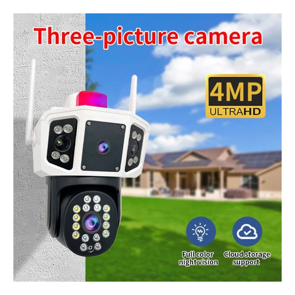 Cámara De Seguridad Exterior Doble Lente