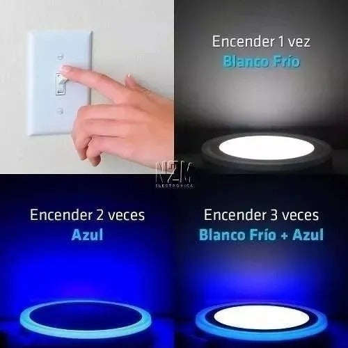 Foco Led Panel Plafón Bicolor Sobrepuesto 12w+4w
