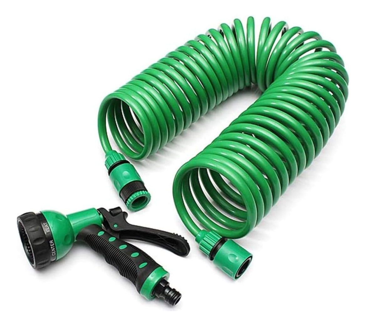 Manguera Extensible Con Pistola 15 Mts Rayun Color Verde