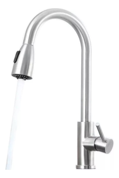 Llave Monomando Lavaplatos Flexible Retractil Gris - 37cm