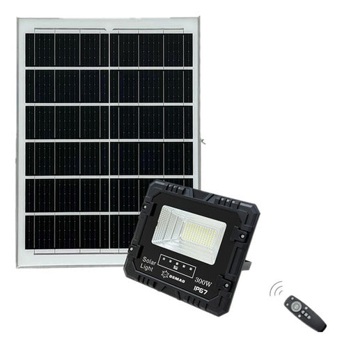 Foco Solar 300w + Panel Solar Y Control Remoto Osmao