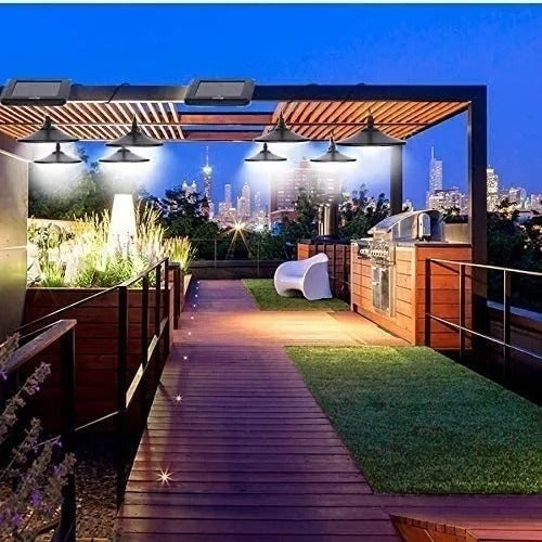 Lampara Solar Colgante 120w Plafon + Panel Solar + Control