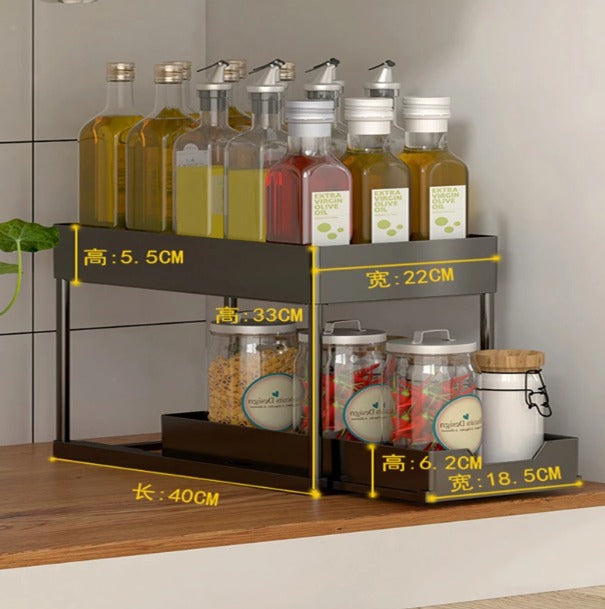 Organizador De Cocina Estante De Almacenamiento De 2 Niveles