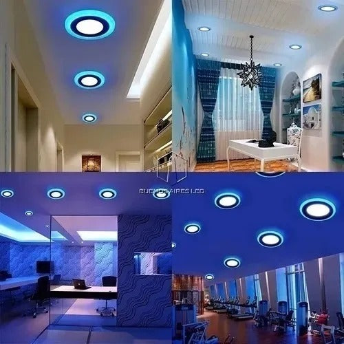 Foco Panel Led Plafón Led Bicolor Sobrepuesto 6w+3w