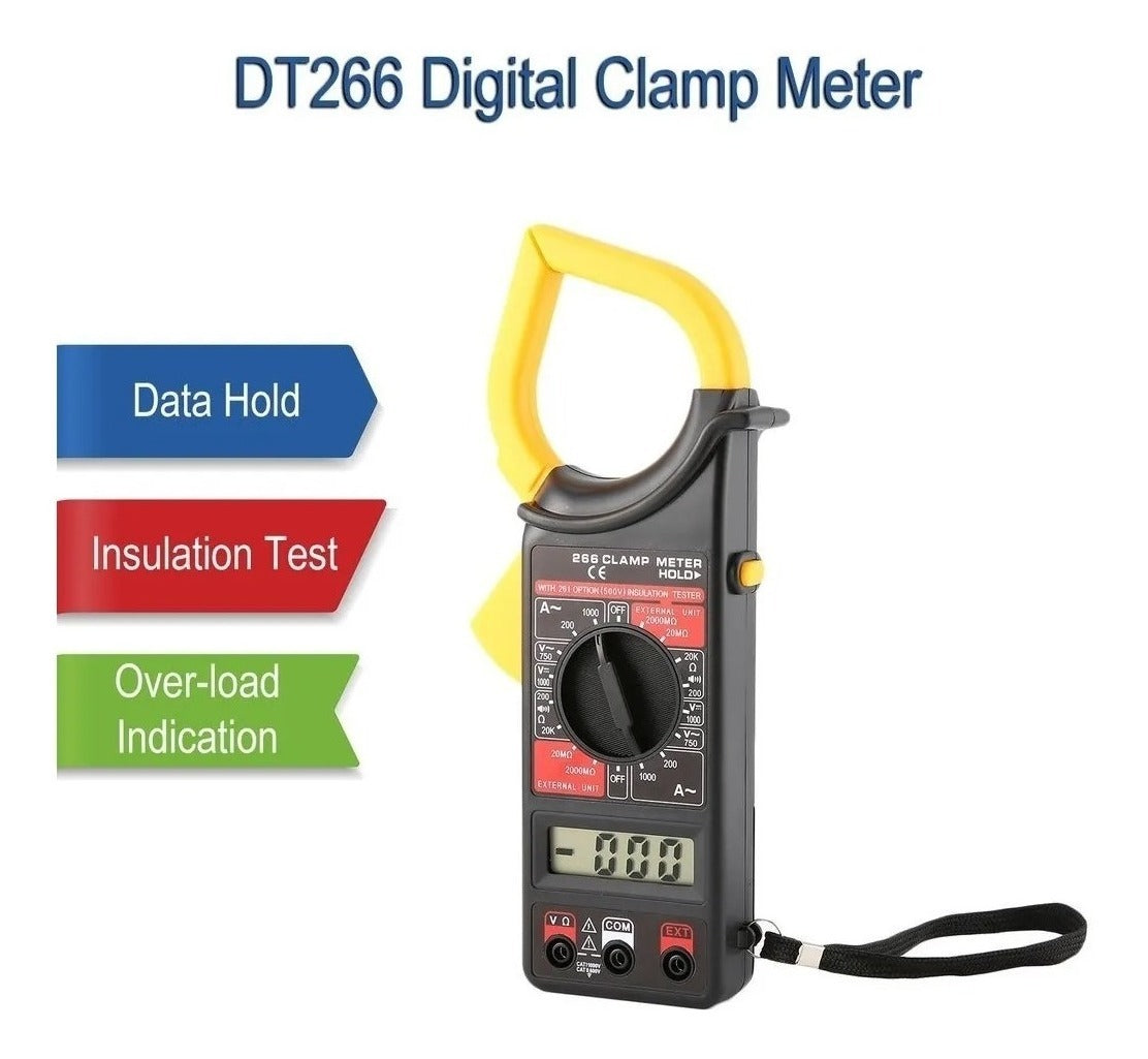 Multi Tester Amperimetro Digital Tenaza Dt-266