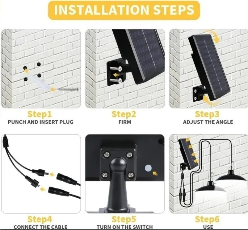 Lampara Solar Colgante 120w Plafon + Panel Solar + Control
