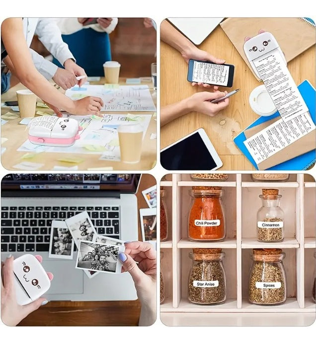 Mini Impresora Térmica Portátil Bluetooth Gatito 1 Rollo