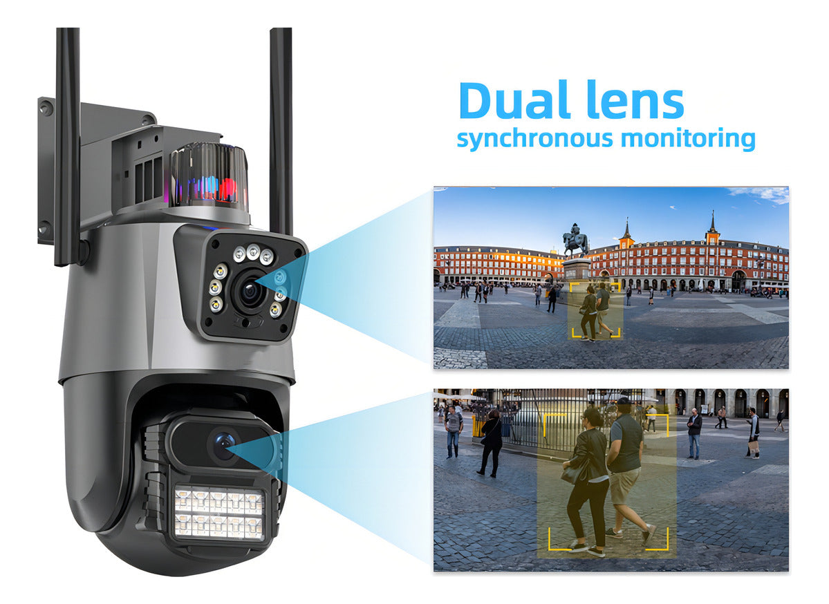 Cámara Domo Wifi Doble Lente Full Hd Con Alarma Seguimiento Hlc