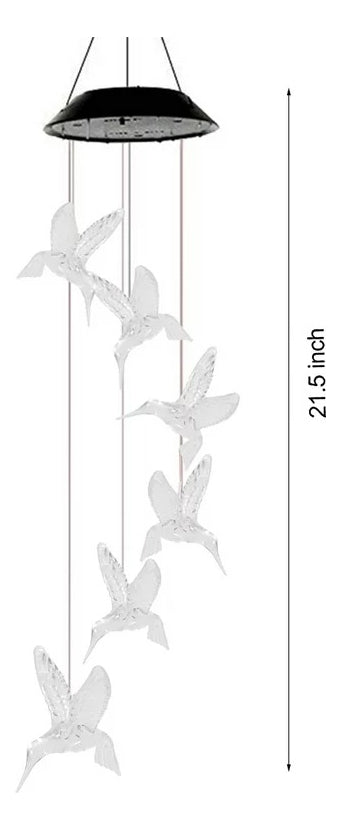Lampara Colibri Colgante Led Solar Jardin Terraza