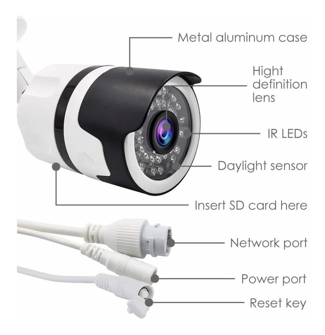 Camara Ip Wifi Inalambrica Exterior Hd Ip65 Nocturna 1080p