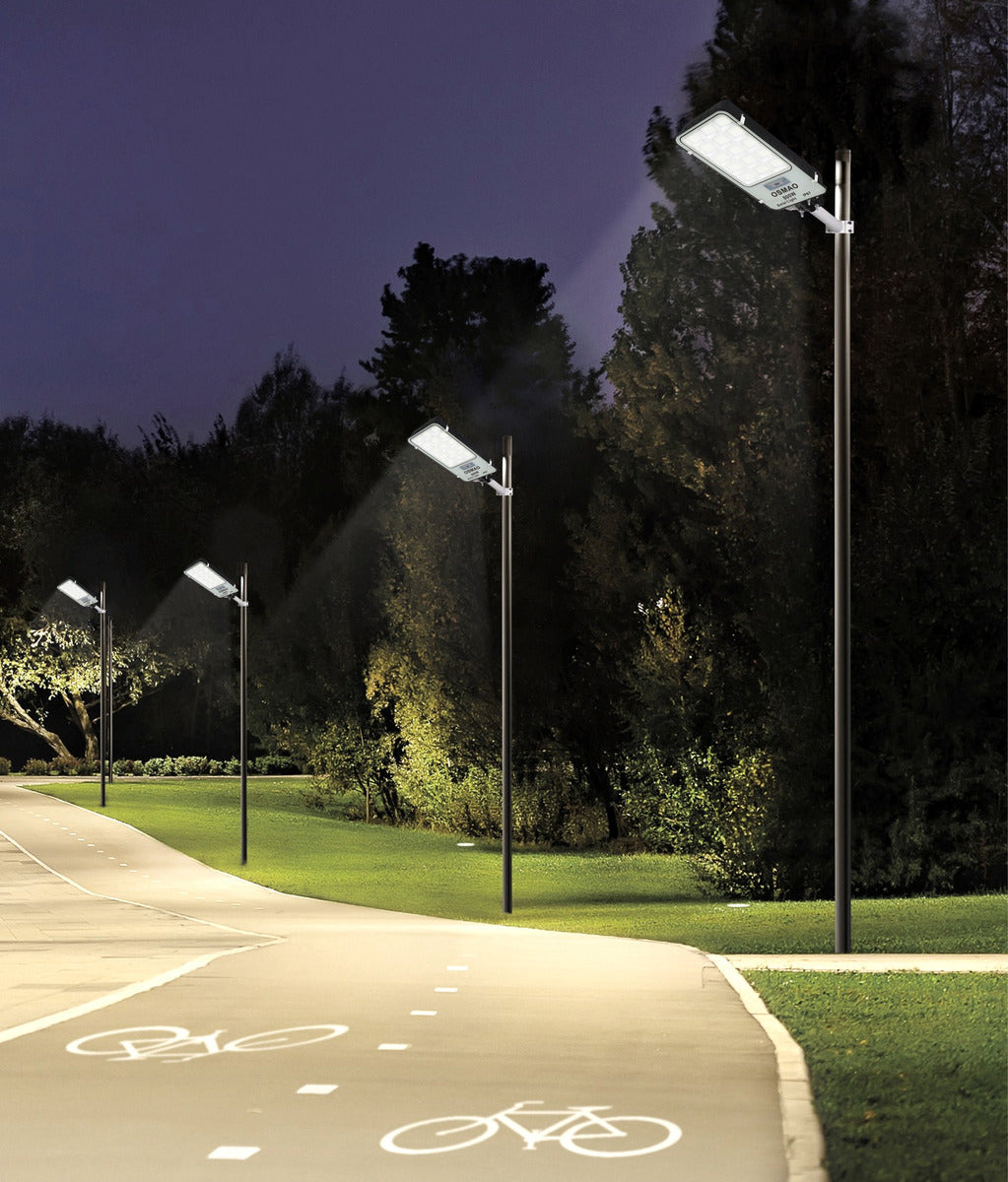 太阳能聚光灯 1200w 强力户外 LED 灯 + 白色支架