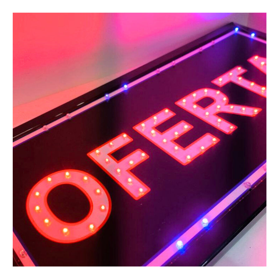 Letrero Led Luminoso Aviso Abierto