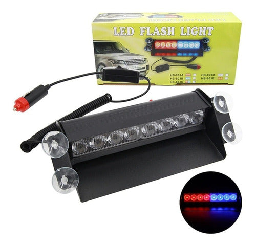 Baliza Parabrisas Autos Led Roja/azul 12v Potente / Q120