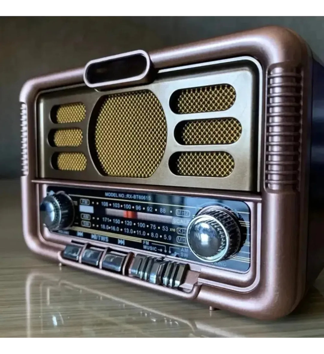 Radio Solar Con Batería Incorporada Bluetooth Mp3 Marron