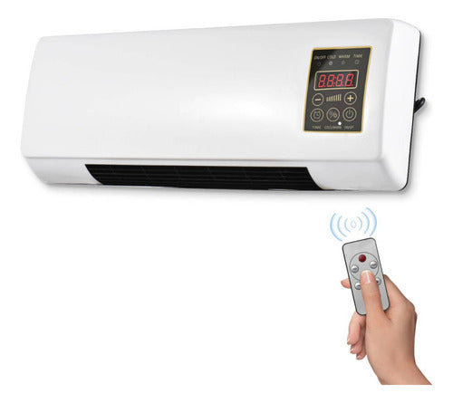 Calentador Calefactor Ventilador Eléctrico De Pared Color Bl