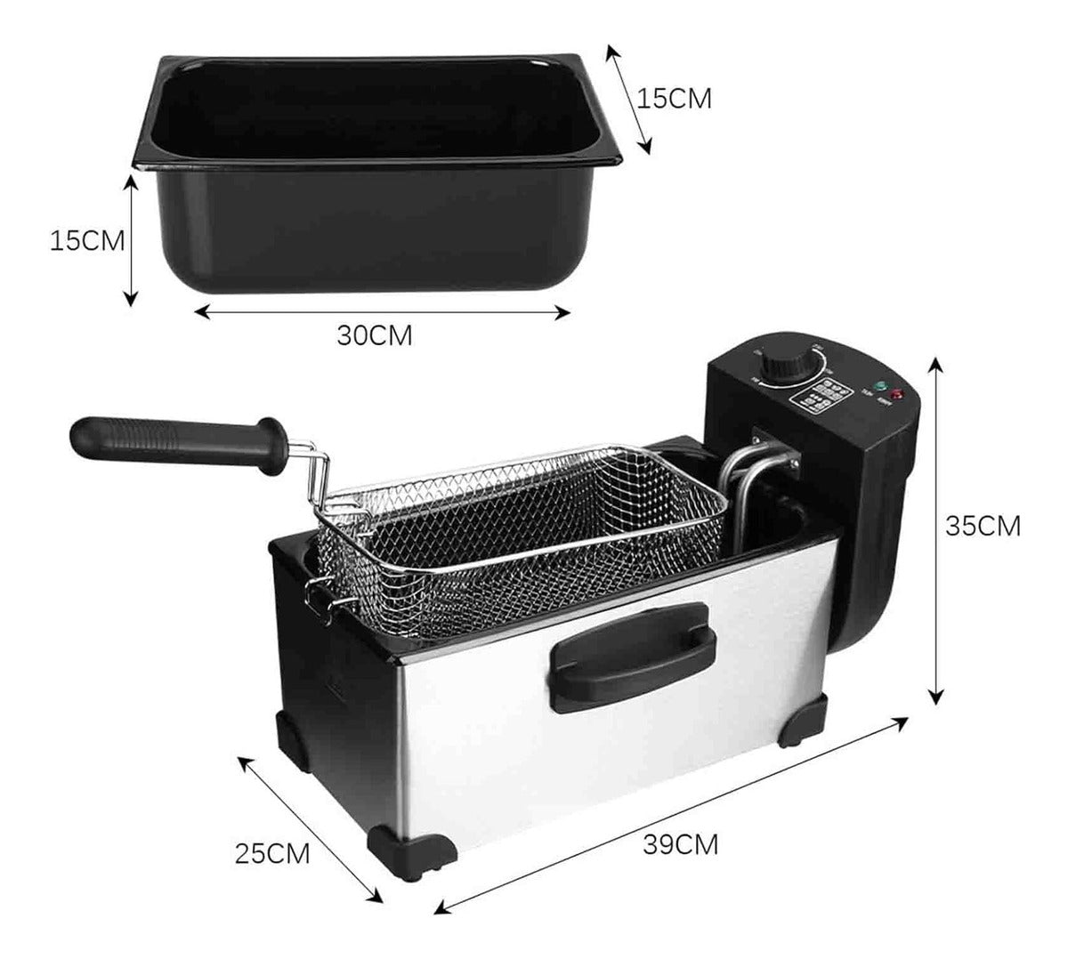 Freidora Eléctrica Helmut Hm-5219 3l Plata 60 Hz 220v 2000w