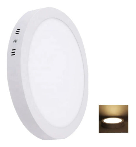 Foco Panel Plafon Led Sobrepuesto Redondo 12w Calid