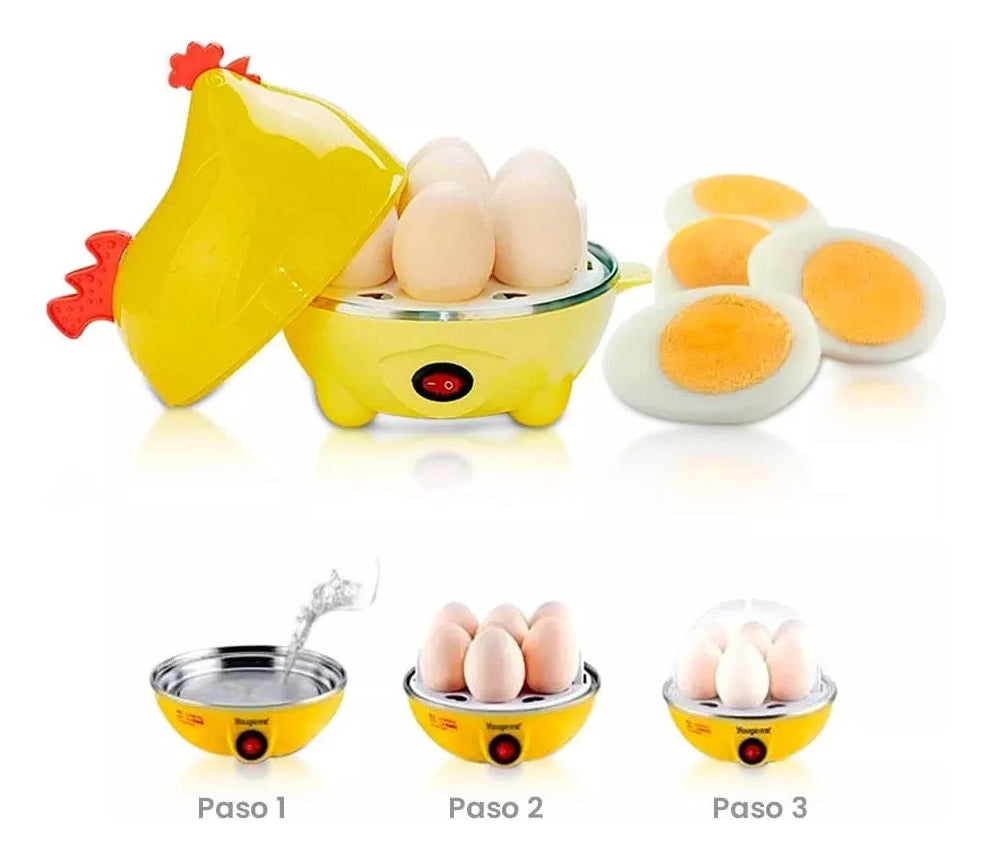 Máquina Hervidor Cocedor Huevos Vapor Gallina Color Amarillo