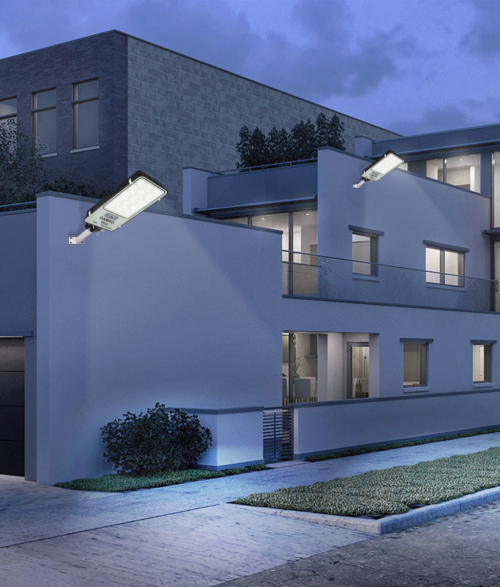 太阳能聚光灯 1200w 强力户外 LED 灯 + 白色支架