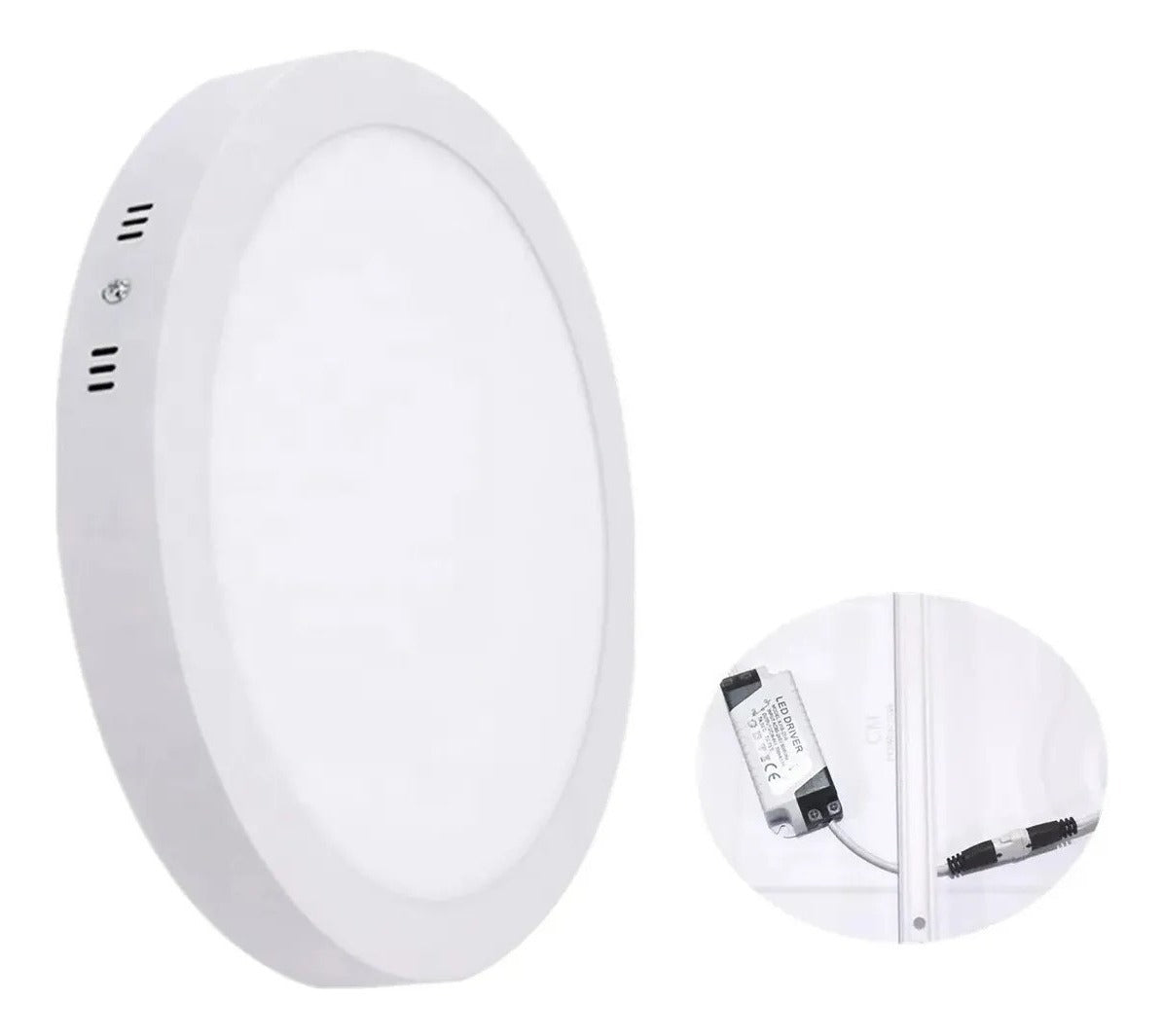 Foco Panel Plafón Led 18w Sobrepuesto Redondo Luz Frio